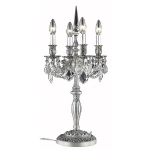 Elegant 9204 Rosalia 4 Light 12' Crystal Table Lamp Pewter 9204Tl12pw-ss - All