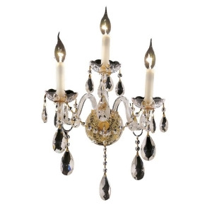 Elegant 7829 Alexandria 3 Light 13' Crystal Sconce Gold/Clear 7829W3g-ss - All