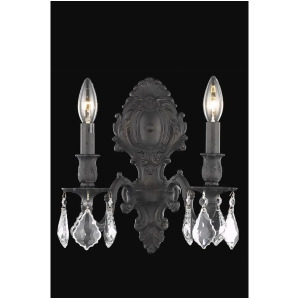 Elegant 9602 Monarch 2 Light 10' Crystal Sconce Bronze/Clear 9602W10db-ss - All