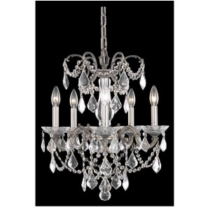 Elegant 9705 Athena 5 Light 18' Crystal Pendant Pewter/Clear 9705D18pw-ss - All