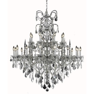 Elegant 9724 Athena 24-Lt 44' Crystal Chandelier Pewter/Clear 9724G44pw-ss - All