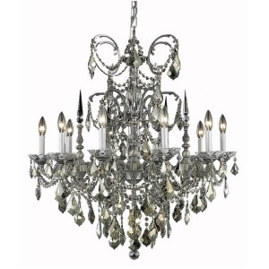 Elegant 9710 Athena 10-Lt 30' Crystal Chandelier Pewter/Clear 9710D30pw-ss - All