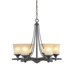 Designers Fountain Austin 6 Light Chandelier Weathered Saddle 97386-Wsd - All