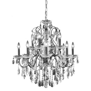 Elegant 2016 St. Francis 12-Lt 28 Royal Chandelier Bronze/Clear 2016D28db-rc - All