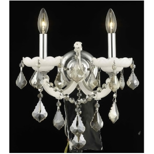 Elegant 2800 M Theresa 2-Lt 12' Crystal Sconce White/Smoke 2800W2wh-gt-ss - All
