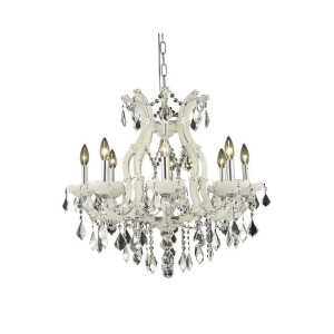 Elegant 2800 M Theresa 9-Lt 26 Spectra Chandelier White/Clear 2800D26wh-sa - All