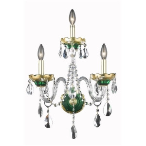 Elegant 7810 Alexandria 3 Light 16 Spectra Sconce Green/Clear 7810W3gn-sa - All