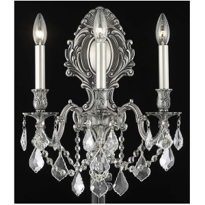 Elegant 9603 Monarch 3 Light 14' Crystal Sconce Pewter/Clear 9603W14pw-ss - All