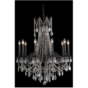 Elegant 9210 Rosalia 10-Lt 28 Royal Chandelier Bronze/Smoke 9210D28db-gt-rc - All