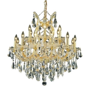 Elegant 2801 M Theresa 19-Lt 30' Crystal Chandelier Gold/Clear 2801D30g-ss - All
