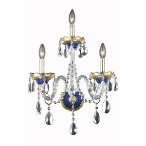 Elegant 7810 Alexandria 3 Light 16' Crystal Sconce Blue/Clear 7810W3be-ss - All