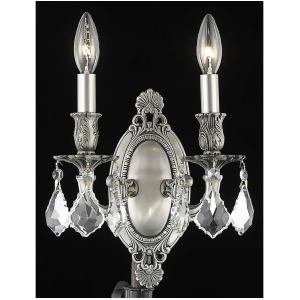 Elegant 9202 Rosalia 2 Light 9' Crystal Sconce Pewter/Clear 9202W9pw-ss - All