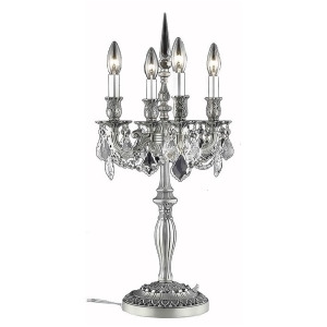 Elegant 9204 Rosalia 4-Lt 12 Royal Cut Table Lamp Pewter/Clear 9204Tl12pw-rc - All
