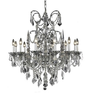 Elegant 9712 Athena 12-Lt 32' Crystal Chandelier Pewter/Clear 9712D32pw-ss - All