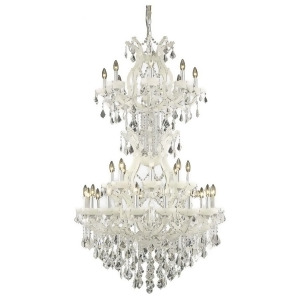 Elegant 2800 M Theresa 34-Lt 36 Royal Chandelier White/Clear 2800D36swh-rc - All