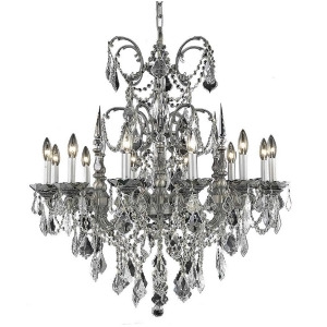 Elegant 9712 Athena 12-Lt 32 Spectra Chandelier Pewter/Clear 9712D32pw-sa - All