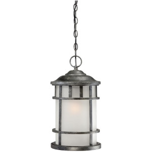 Nuvo Manor 1 Light Outdoor Hanging Fixture Frosted Glass Aged Silver 60-5634 - All