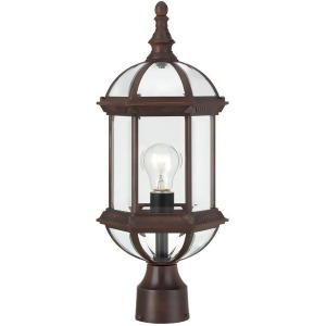 Nuvo Boxwood 1 Light 19 Outdoor Post Clear Glass Rustic Bronze 60-4975 - All