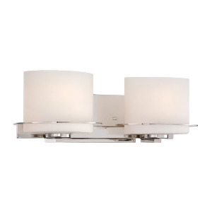 Nuvo Loren 2 Light Vanity Light w/ Oval Frosted Glass Polished Nickel 60-5102 - All