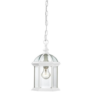 Nuvo Boxwood 1 Light 14 Outdoor Hanging w/ Clear Beveled Glass White 60-4977 - All