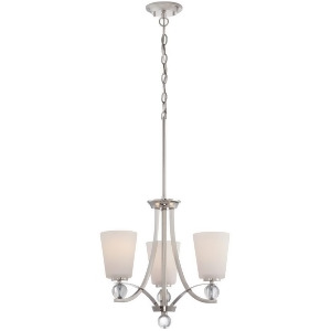 Nuvo Connie 3 Light Chandelier w/ Satin White Glass Polished Nickel 60-5496 - All