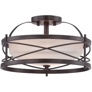 Nuvo Ginger 2 Light Semi Flush w/ Etched Opal Glass Old Bronze 60-5335 - All