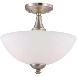 Nuvo Patton 3 Light Semi Flush w/ Frosted Glass Brushed Nickel 60-5044 - All