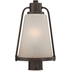 Nuvo Tolland Led Outdoor Post w/ Champagne Linen Glass Mahogany Bronze 62-684 - All