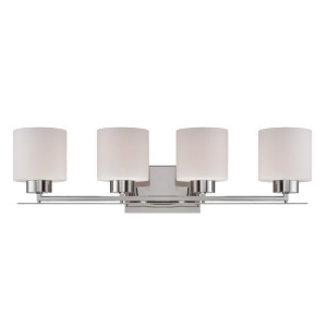 Nuvo Parallel 4 Light Vanity Fixture w/ Opal Glass Polished Nickel 60-5204 - All
