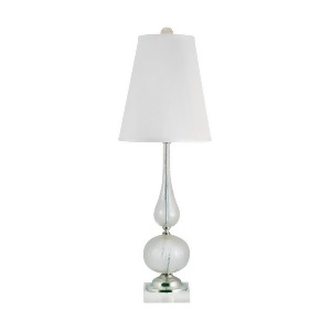 Lamp Works Serrated Venetian Glass Table Lamp Clear White Shade 316 - All