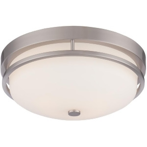 Nuvo Nevel 2 Light Flush Fixture w/ Satin White Glass Brushed Nickel 60-5486 - All