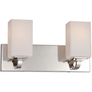 Nuvo Vista 2 Light Vanity Fixture w/ Etched OpalGlass Polished Nickel 60-5182 - All