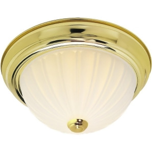 Nuvo 3 Light 15 Flush Mount Frosted Melon Glass Polished Brass Sf76-128 - All