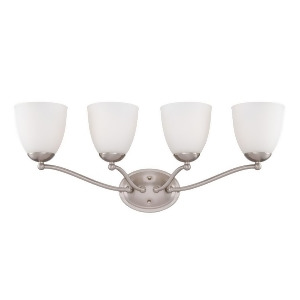 Nuvo Patton 4 Light Vanity Fixture w/ Frosted Glass Brushed Nickel 60-5034 - All