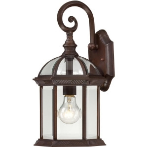 Nuvo Boxwood 1 Light 15 Outdoor Wall Clear Glass Rustic Bronze 60-4962 - All