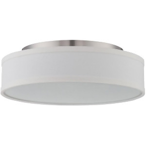 Nuvo Heather Led Flush Fixture w/ White Linen Shade Brushed Nickel 62-524 - All