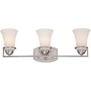 Nuvo Nevel 3 Light Vanity Fixture w/ Satin White Glass Brushed Nickel 60-5483 - All