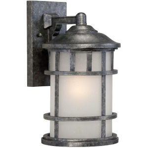 Nuvo Manor 1 Light 8 Outdoor Wall Fixture Frosted Glass Aged Silver 60-5632 - All