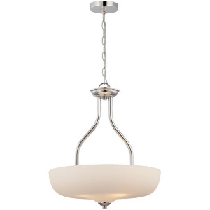 Nuvo Kirk 3 Light Pendant w/ Etched Opal Glass Polished Nickel 62-385 - All