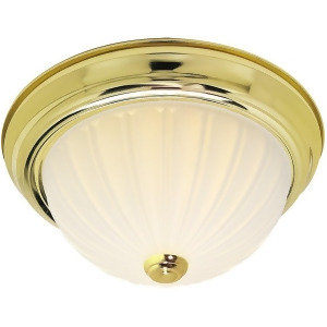 Nuvo 2 Light 11 Flush Mount Frosted Melon Glass Polished Brass Sf76-124 - All