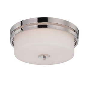 Nuvo Parallel 3 Light Flush Fixture w/ Opal Glass Polished Nickel 60-5207 - All