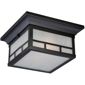 Nuvo Drexel 2 Light Outdoor Flush Mount w/ Frosted Glass Stone Black 60-5606 - All