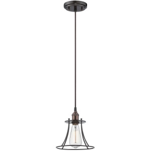 Nuvo Vintage 1 Light Caged Pendant Rustic Bronze 60-5511 - All