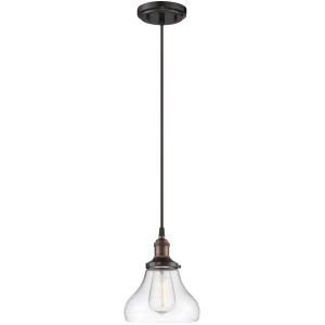 Nuvo Lighting Vintage 1 Light Pendant with Clear Glass Rustic Bronze 60-5503 - All