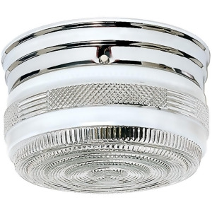 Nuvo 2 Light 8 Flush Mount Crystal / White Drum Polished Chrome Sf77-101 - All
