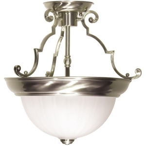 Nuvo 2 Light 13 Semi-Flush Frosted Melon Glass Brushed Nickel Sf76-433 - All