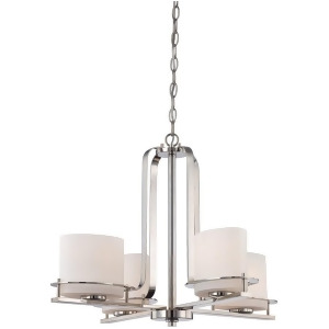 Nuvo Loren 4 Light Chandelier w/ Oval Frosted Glass Polished Nickel 60-5104 - All