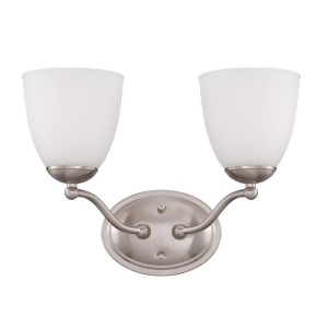 Nuvo Patton 2 Light Vanity Fixture w/ Frosted Glass Brushed Nickel 60-5032 - All