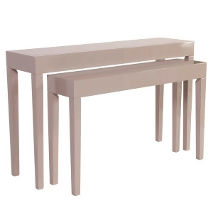 Howard Elliott Glossy Taupe Nesting Console Table Set 83029 - All