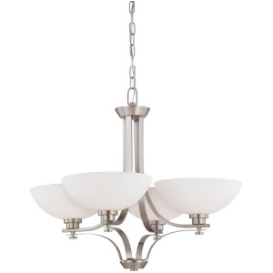 Nuvo Bentley 4 Light Chandelier w/ Frosted Glass Brushed Nickel 60-5014 - All